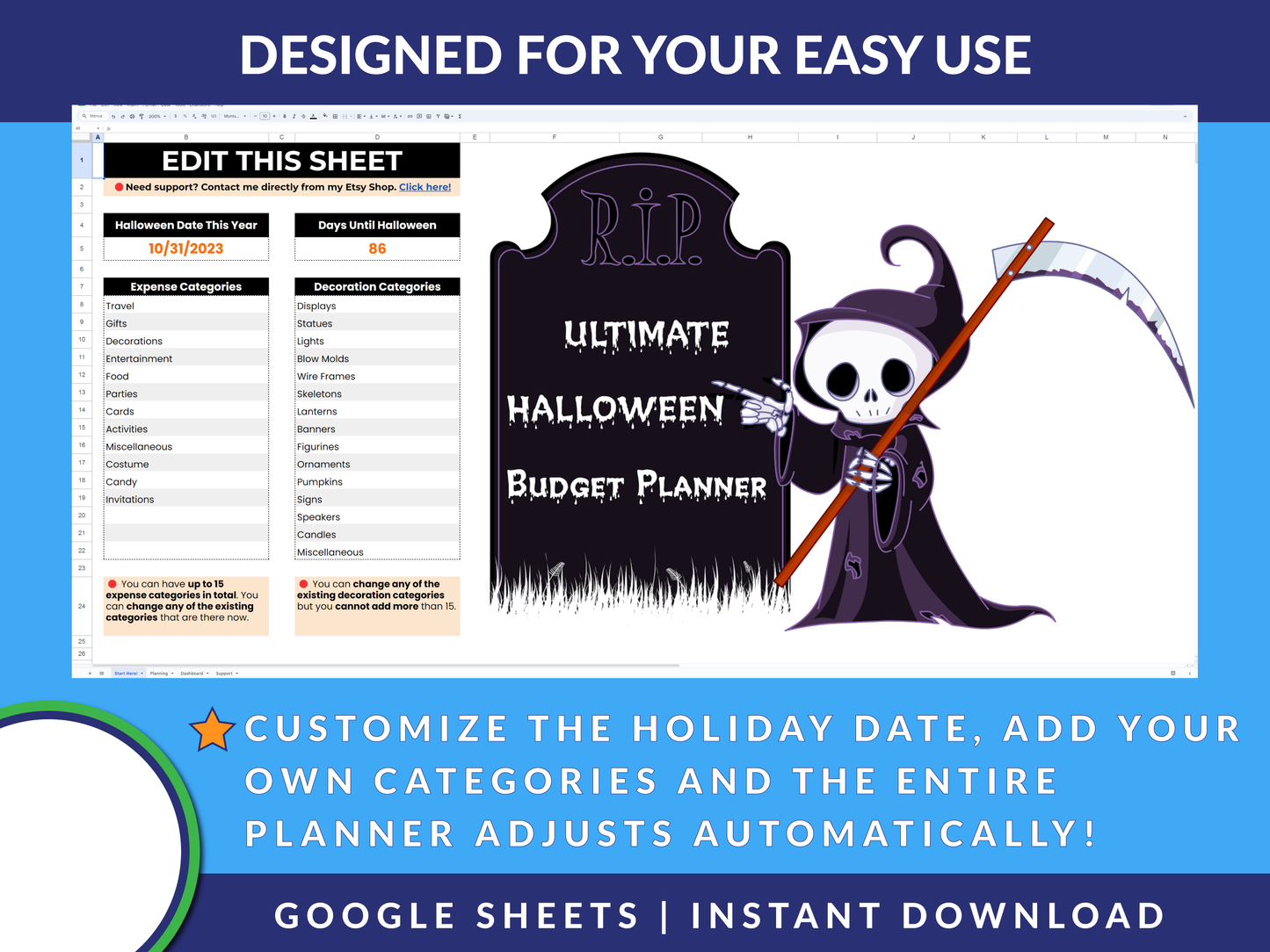 Ultimate Halloween Budget Planner Template