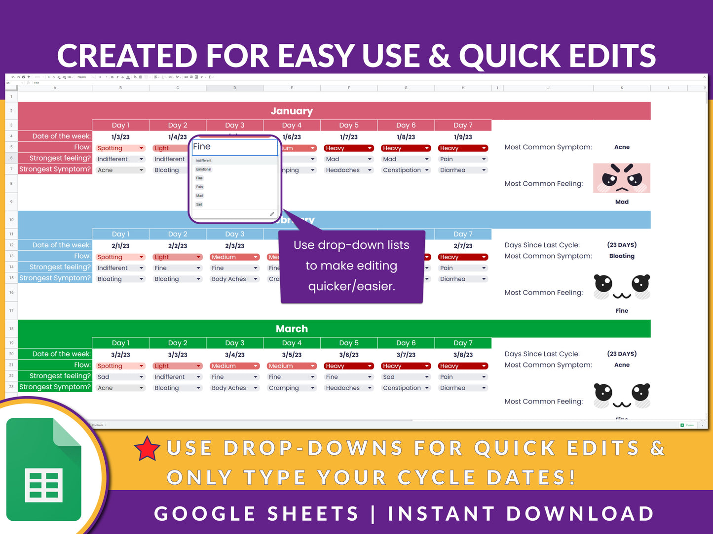 Digital Period Tracker Template