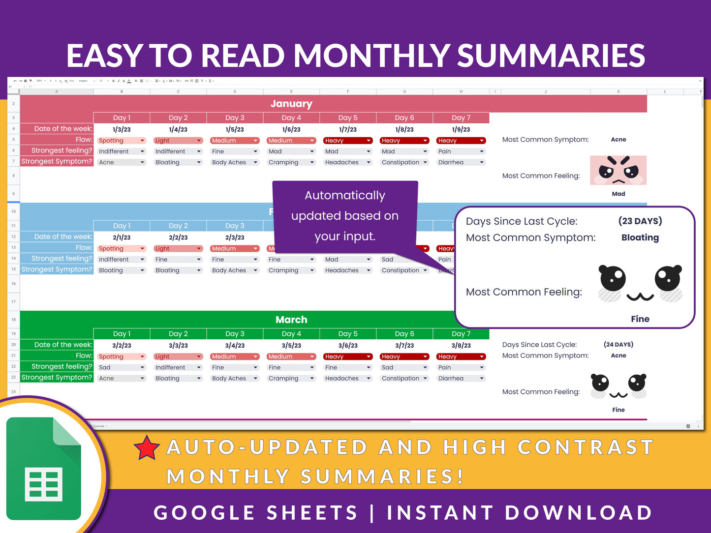 Digital Period Tracker Template