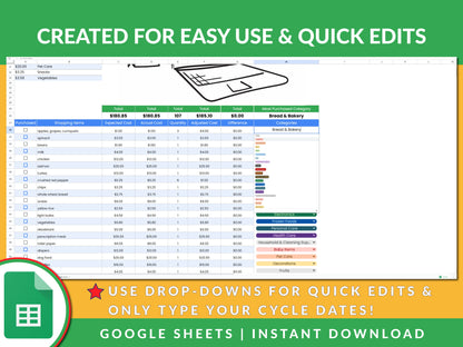 Digital Shopping List Template