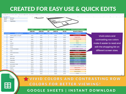 Digital Shopping List Template