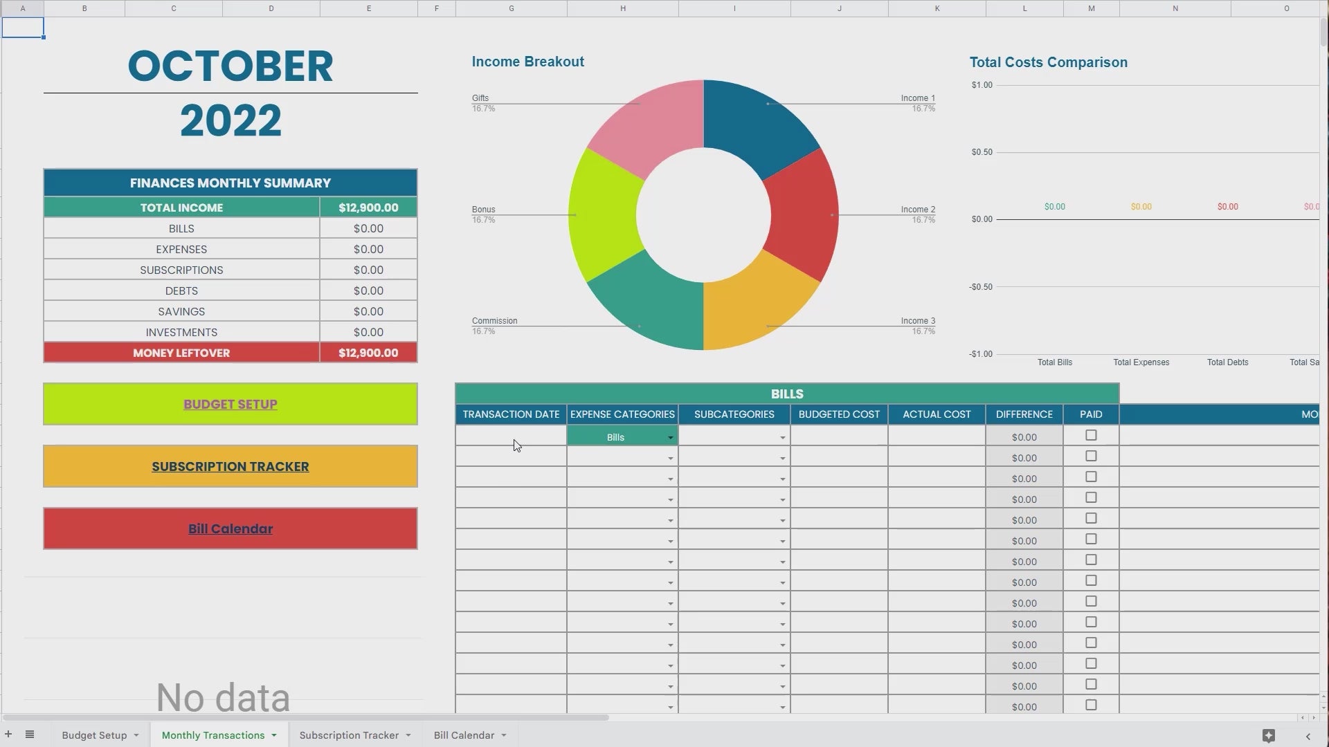Load video: Monthly Budget Spreadsheet Template