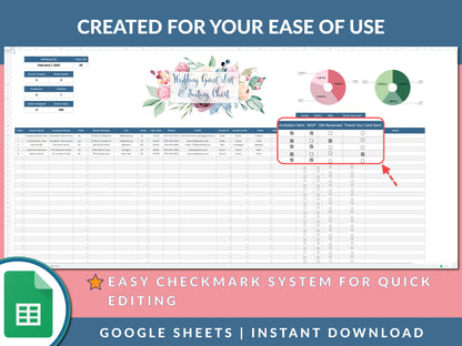 Wedding Guest List & Seating Chart Template