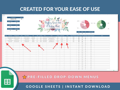 Wedding Guest List & Seating Chart Template